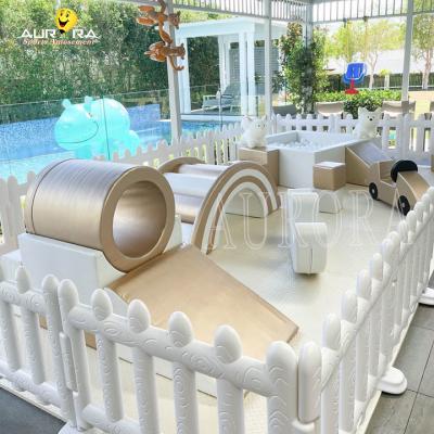 China Indoor Kids Soft Play Equipment Commercial Golden And White Kids Party Center for sale