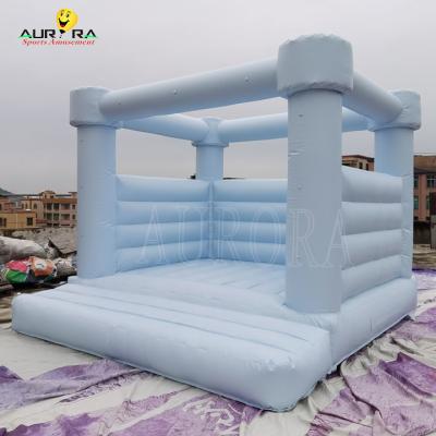 China Commercial Blue Wedding Inflatable Bounce House Bouncing Castle For Kids Adults for sale