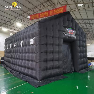 China Portable Inflatable Nightclub Tent Disco Lighting Music Bar Party Inflatable Cube Tent for sale