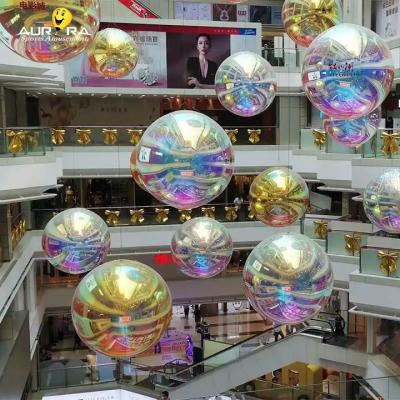 China Pink PVC Inflatable Mirror Ball Event Decoration Big Shiny Balloon for sale