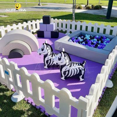 China Kids Soft Play Equipment Outdoor Birthday Party Event Rental Business Purple for sale