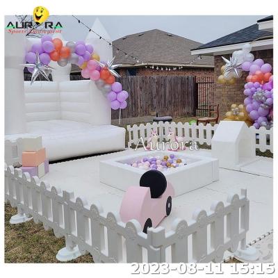 China Jumpers With Slides Party Rental Equipment White Bouncy Castle Soft Play Equipment for sale