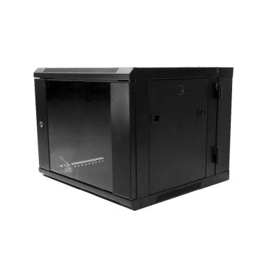 China 19 Inch 9u Network Cabinet , Vertical Wall Mount Network Rack With 20MM Size Fan for sale