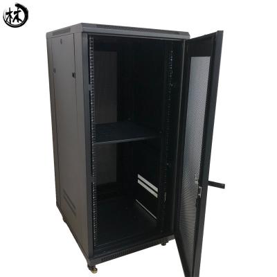 China 27U Floor Standing Network Rack Cabinet 600*800 4 Depth Options With Mesh Door for sale