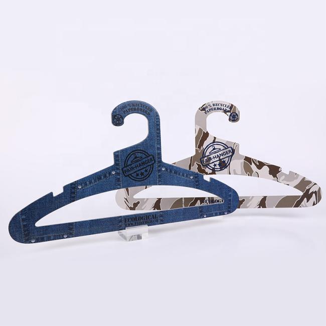 Cardboard hanger in use