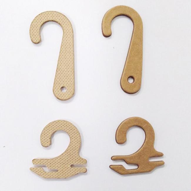 Recycled paper card hanger for garment packaging
