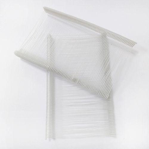Close-up of biodegradable plastic pin construction