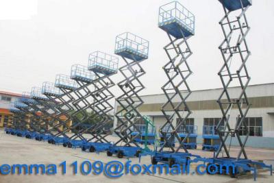 China 4m to 18m SJY Scissor Working Platform Load 300kg to 1000kg Mobile Type Power Control for sale