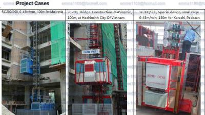 China Customized 1000kg Construction Hoist Elevator SC100 50-200m Mast Section Height for sale