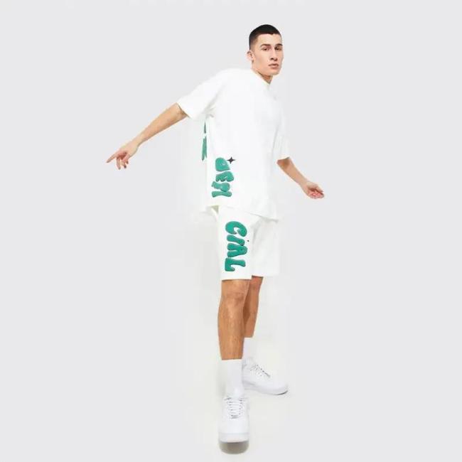 Summer Men′s Shirt Shorts Set Plain Casual Towel Fabric Shirt Vacation Beach Clothing Outfit Two Piece Men′s Tracksuit Set