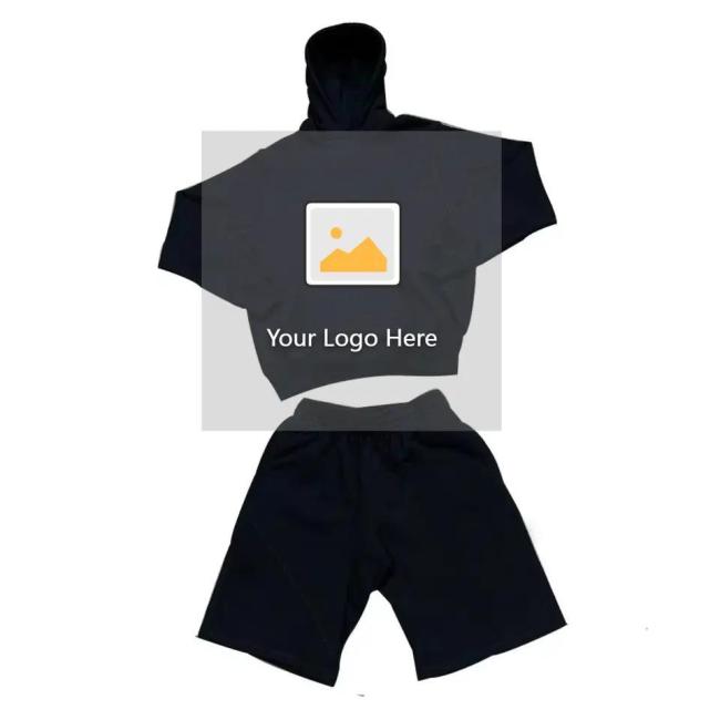 Custom Logo Sportswear Men Tracksuit Private Label Sweat Track Suit Set Shorts Pants Summer Men T Shirt and Short Set for Men