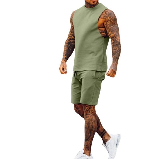 2023 Summer Gym Wear Men Two Piece Short Set Lounge Workout Clothing Gym Fitness Sets Men 2 Piece Sport Wear Set for Men