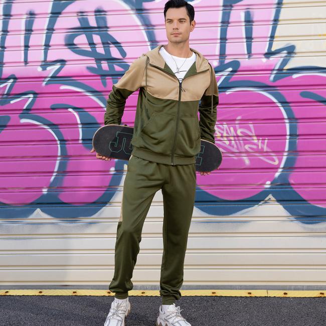 2023 Autumn and Winter Cross-Border New Large Size Leisure Sports Suit Men′s Trend Hooded Sports Suit