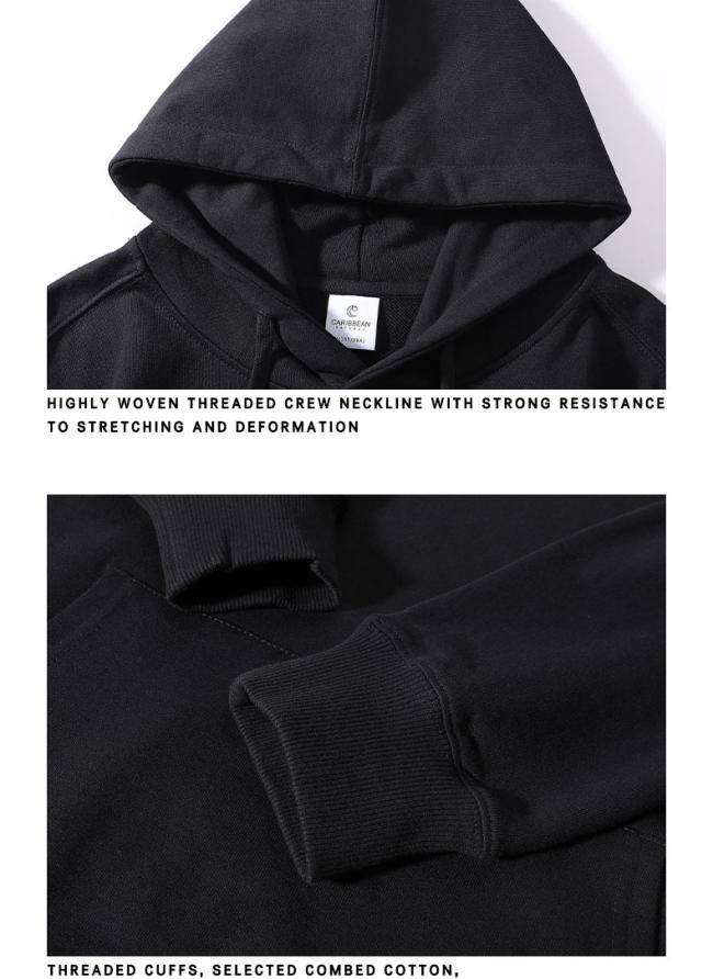 Men Sweatshirt Hoodie Letter Print Streetwear Pullover Hoodie Winter Autumn Black Hoodie