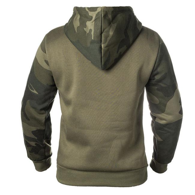 Autumn and Winter Camouflage Hoodie Men′s Long-Sleeved Hooded Coat Heat Transfer Print Grab Sweater Hoodie