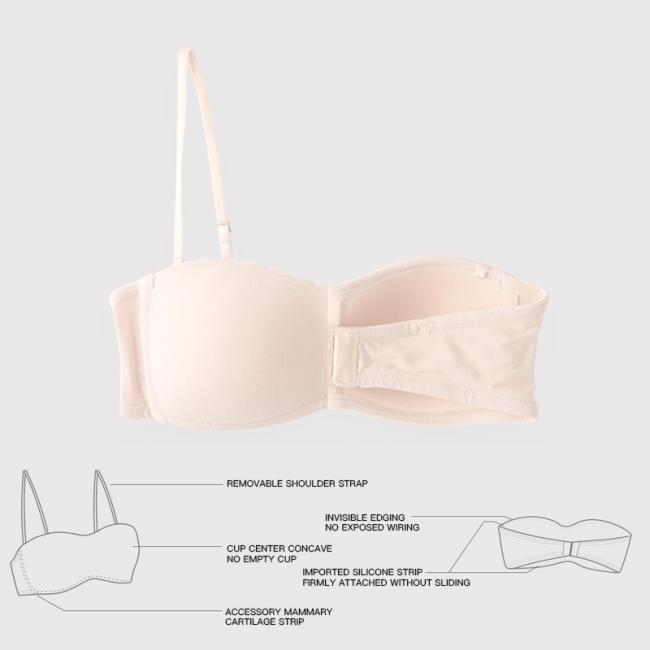 Hot Strapless Bra Wear Seamless Mould Sexy Girl Bra with Pad
