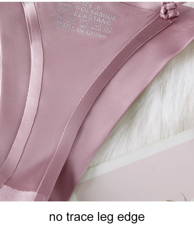 Ladies Seamless Panties Cotton Crotch Invisible Thong Ice Silk Solid Low Waist Seamless Underwear