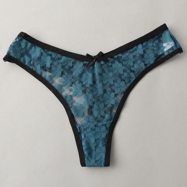 Lace Sexy Panties Transparent Mesh Lingerie Seamless Thong for Lady