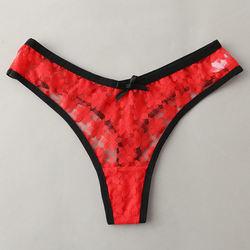 Lace Sexy Panties Transparent Mesh Lingerie Seamless Thong for Lady
