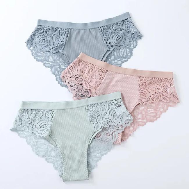 Women′ S Sexy Lace Panties Low Waist Breathable Hollow Briefs Abdomen and Hip Panties