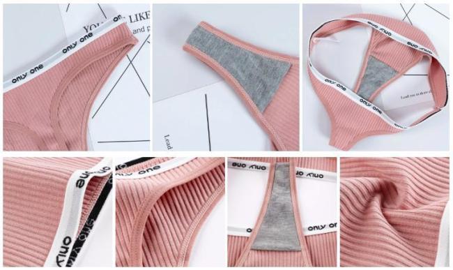 Women′s Cotton G-String Thong Panties Underwear Sexy Ladies Letter Low-Rise Lingerie Tangas