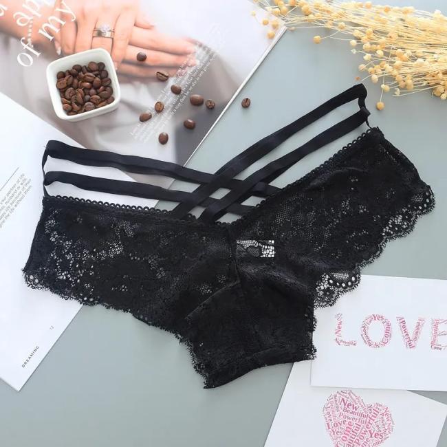 Sexy Lace Panties Women Underwear Hollow Band Sexy Briefs Female Lingerie 7 Colors Floral Ladies Cross Strap Underpants Panties