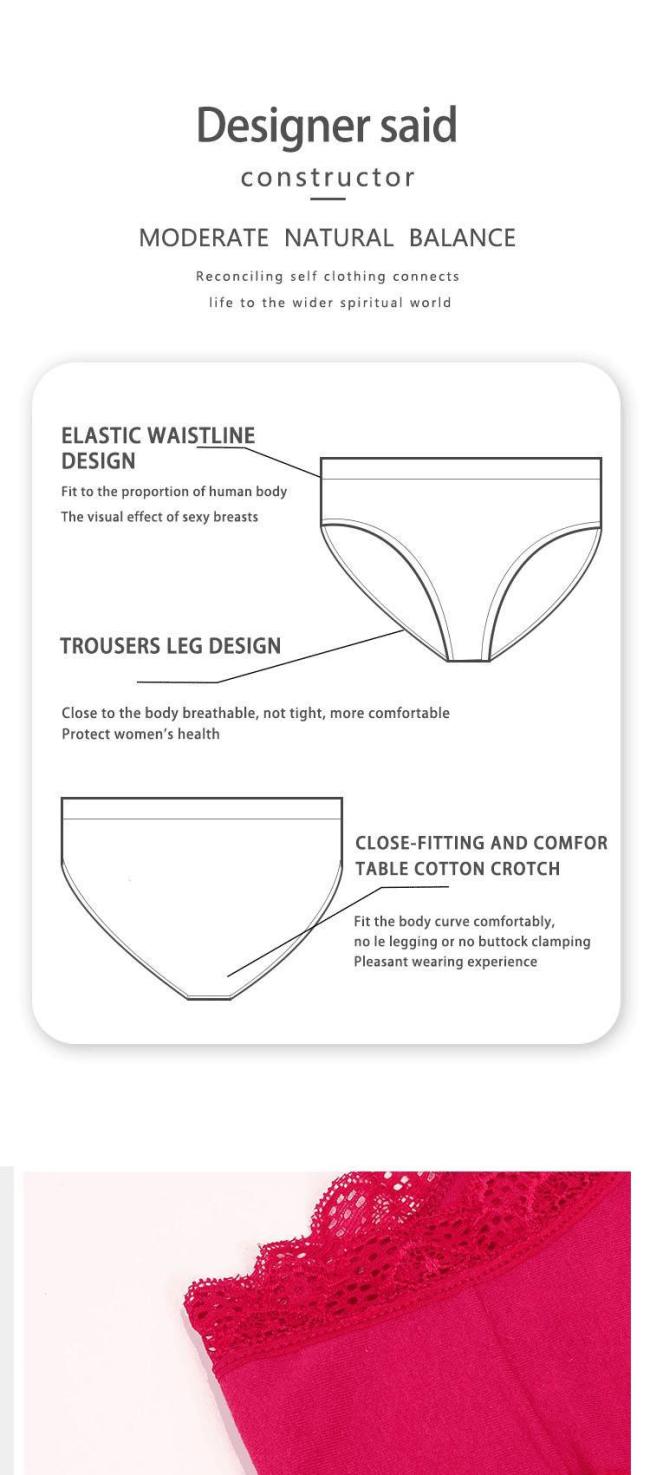 Factory Direct Sale Custom Brand New Fashion Women′s Cotton Underwear Women Panties Sexy Lace Cotton Underwear