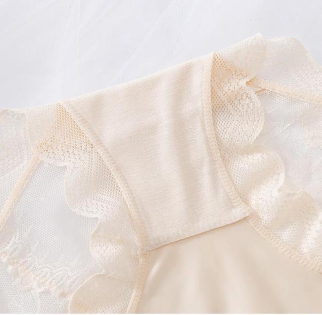 Wholesales Sexy See Through Mesh MID Waist Plus Size Women Lace Nylon Hipster Underwear