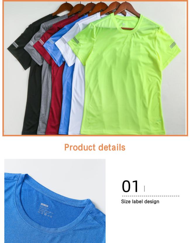 Multicolor Quick Dry Short Sleeve Sport T Shirt Gym Jerseys Fitness Shirt Trainer Running T-Shirt Men′ S Breathable Sportswear