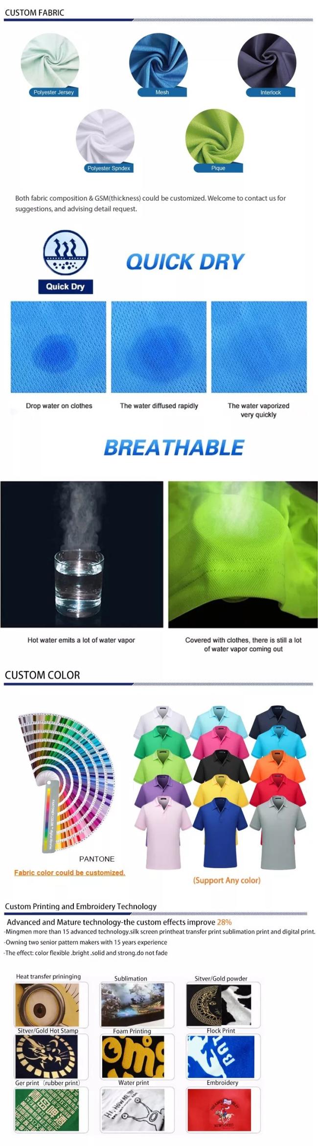Custom Logo Embroidered Spandex Polyester Digital Printing Sublimation Men′ S Golf Polo Shirts