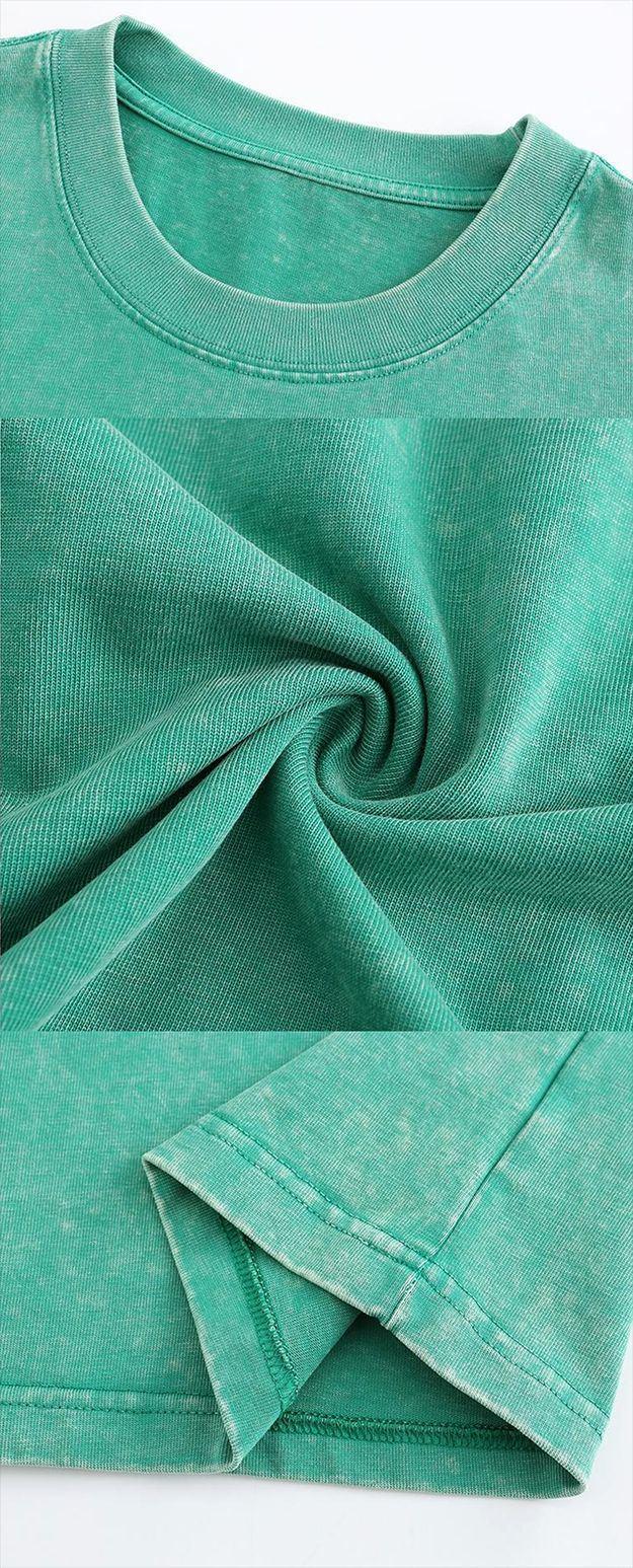 2023 New Summer Fried Flower Dirty Wash Wash Old Vintage T-Shirt Double Yarn Pure Cotton Short Sleeve Clothes