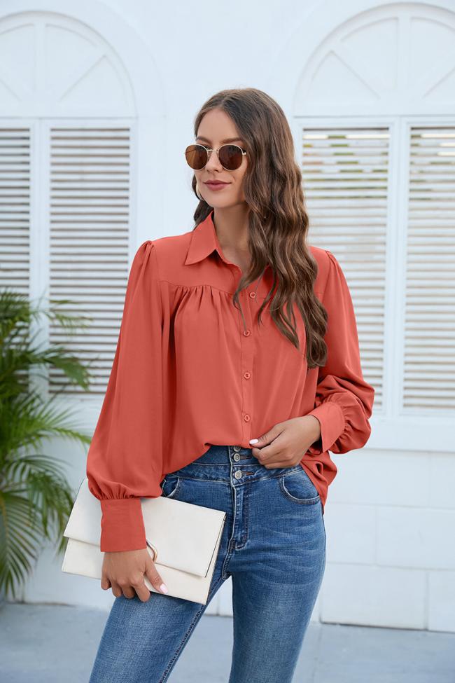 2023 European and American Women′s Spring and Autumn New Chiffon Shirt Women′s Shirt Ruffle Long Sleeve Top Female