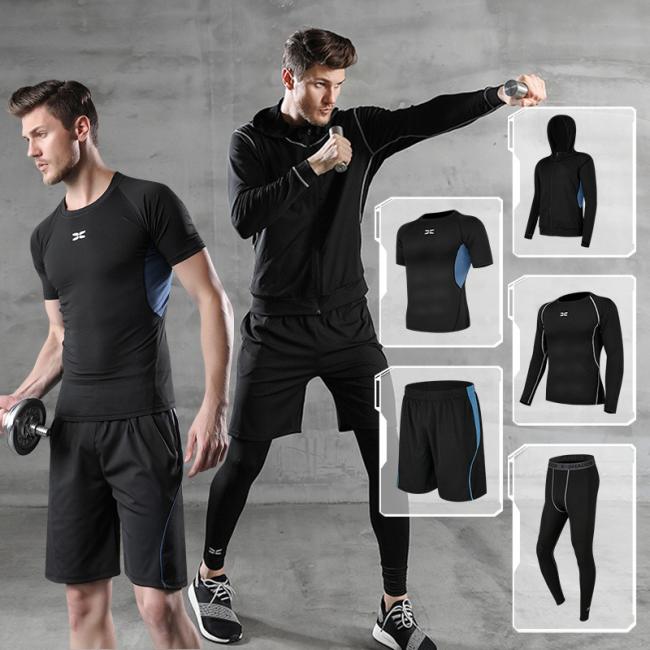 Casual Men′s Fitness Sports Wear Shorts Quick Dry Tights Short Sleeve Training Sportswear
