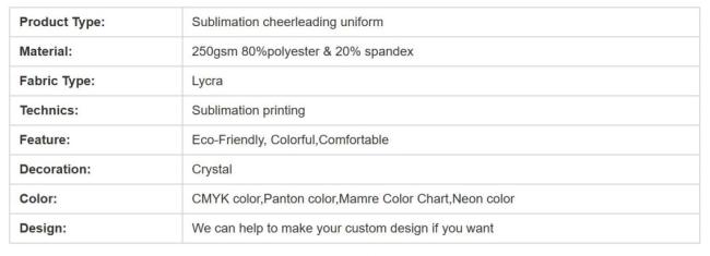 Comfortable Cheer Bra and Short Cheerleading Practice Wear Training Wear