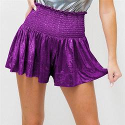 Summer Women Casual Shorts High Waist Y2K Clothing Loose Streetwear Pleated Ladies Short Pants 2023 Fashion Women Shiny Shorts