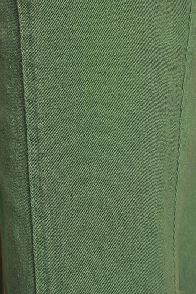 OEM Custom Fashion Green Women Tie Waist Women Cargo Pants with Utility Pockets