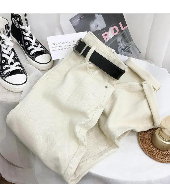 Women′s Mom Jeans Women Casual Streetwear Workout High Waist Mom Jeans Ladies Denim Trousers Pants