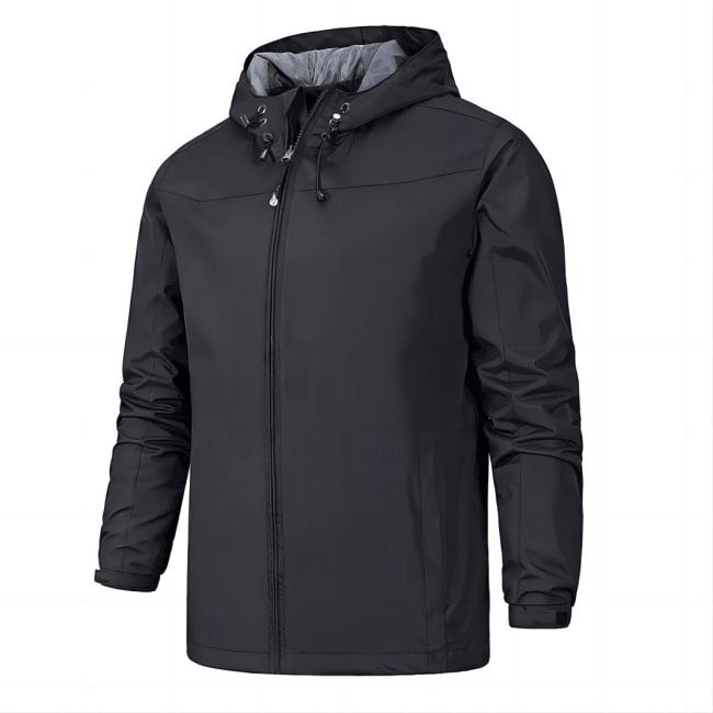 Custom Logo Windbreaker Jacket Men Outdoor Sports Plus Size Climb Mountain Thin Waterproof Hooded Coats