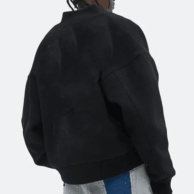 Hot Selling Custom Cool Style Fleece Winter Baseball Bomber Leather Varsity Jackets for Men