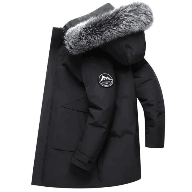High Quality Waterproof Men′s Duck Down Coats Thick Warm Hooded Black Winter Puffer Jacket Plus Size Men Down Jacket