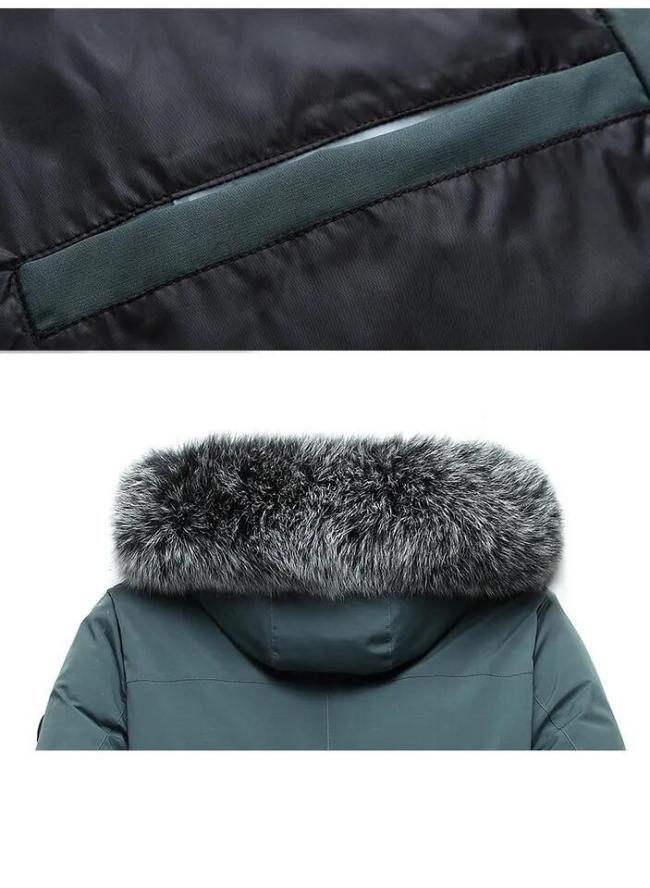 High Quality Waterproof Men′s Duck Down Coats Thick Warm Hooded Black Winter Puffer Jacket Plus Size Men Down Jacket