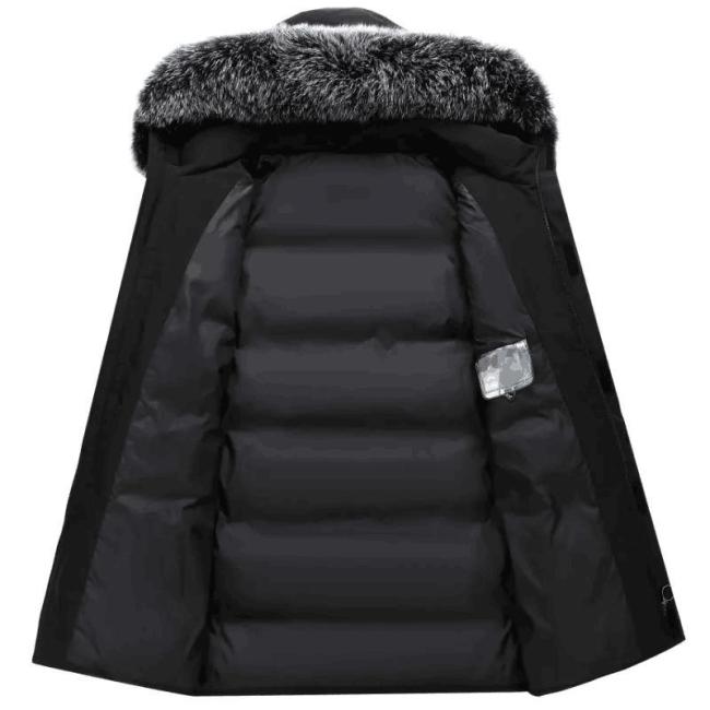 High Quality Waterproof Men′s Duck Down Coats Thick Warm Hooded Black Winter Puffer Jacket Plus Size Men Down Jacket