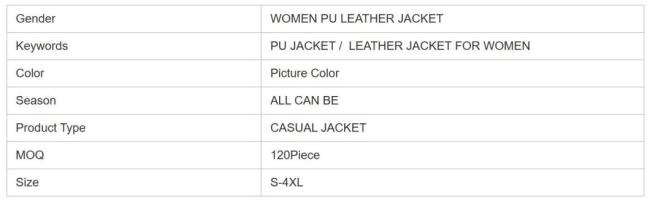Women′s Rivet Faux Leather PU Jacket, Studded Rivet Punk Biker Moto Fashion Jacket Coat with Long Sleeve