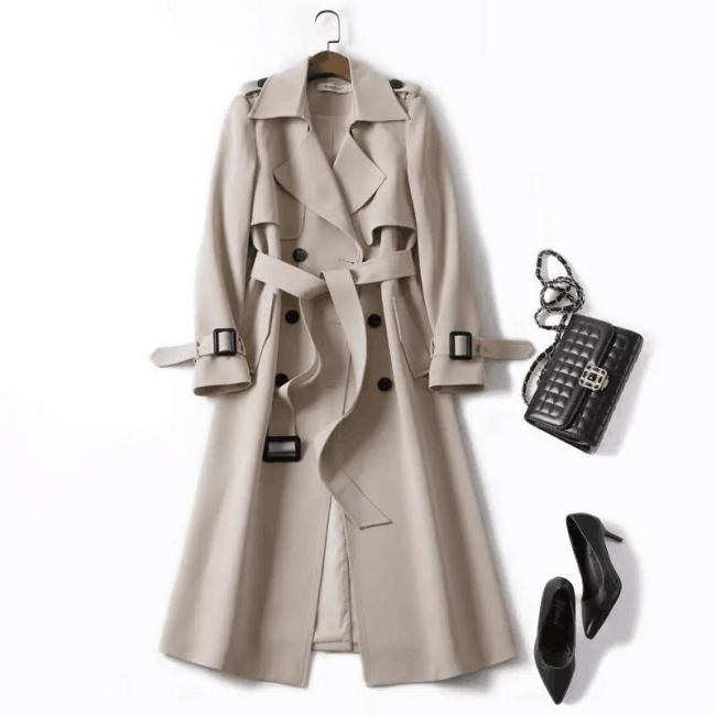Elegant Light Fashion Korean Style MID-Length Trench Coat for Women 2020 Popular Belted Overcoat for Spring Autumn