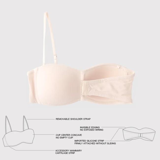 Strapless Side Closure Hot Selling Nice Wear Seamless Mould Sexy Girl Bra with Pad