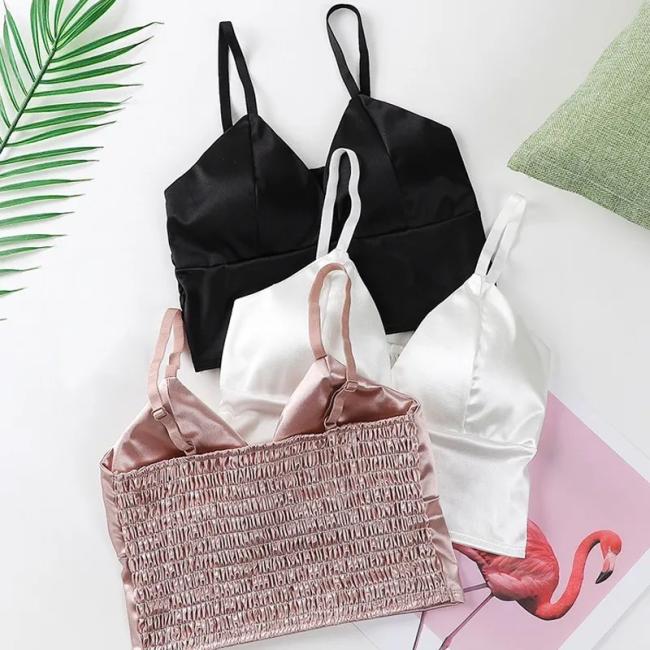 High Quality Beauty Back French Triangle Soft Cup Silk Underwear Smooth and Comfortable Steel-Free Silk Bra