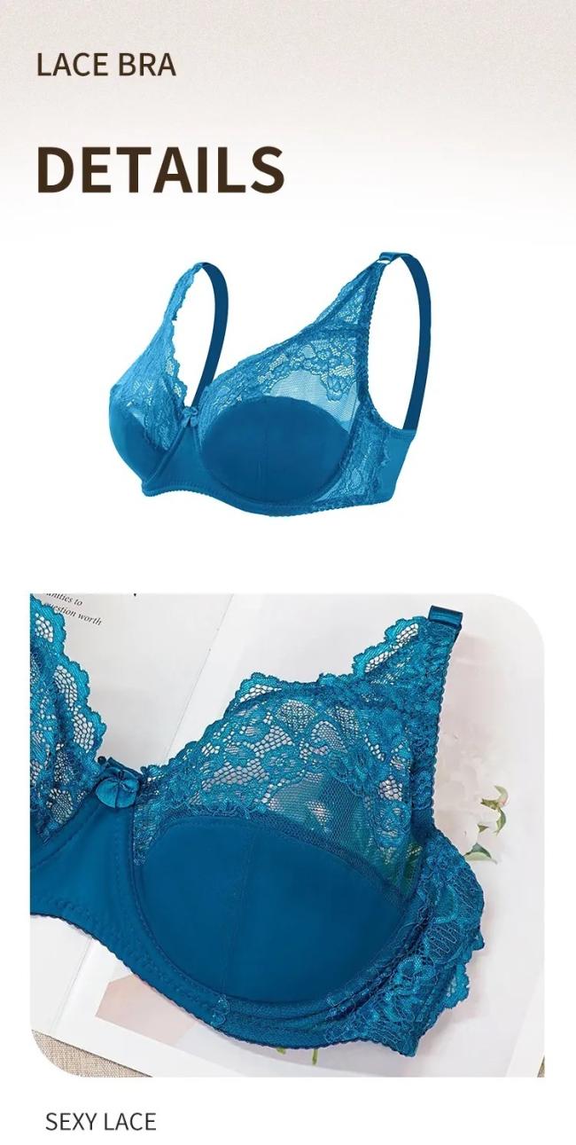 Woman Bras Push up Lace Bra Full Coverage Cups Big Size Bra Breast Push up Thin Underwear