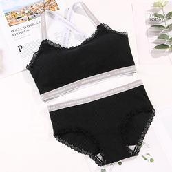Lace Bra Set Soft Cup Sports Ladies Bra Cotton Underwear Set