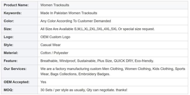 Hot Selling Women Tracksuit Slim Fit Women Tracksuit Made in Best Quality Women Tracksuit