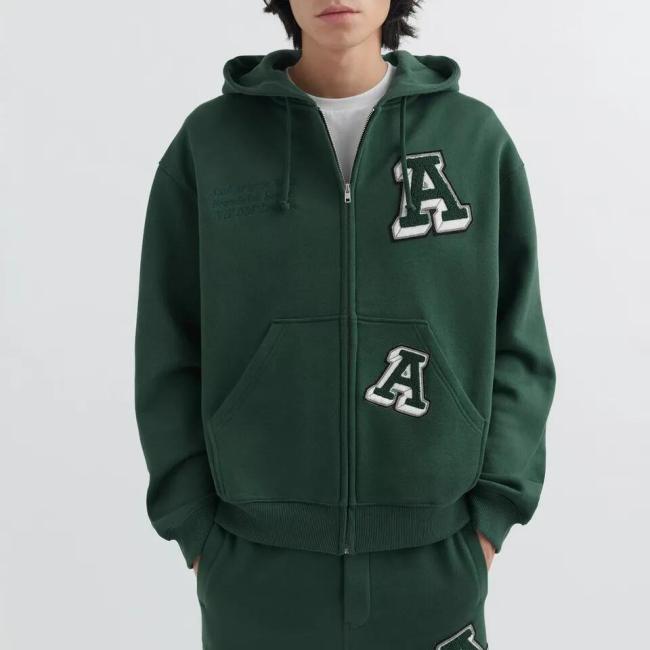 Luxury Brand Men′s Tracksuit Embroidered Chenille Zip up Hoodie and Sweatpants Set Casual Sweatsuit for Men